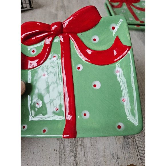 Raz Carol King present plate Paula buttel Xmas decor polka dot unique cute - Picture 4 of 6